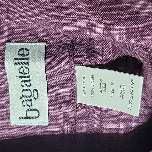 Bagatelle Size‎ 10 Linen Button Down  Lightweight Jacket Plum Color - Picture 3 of 9